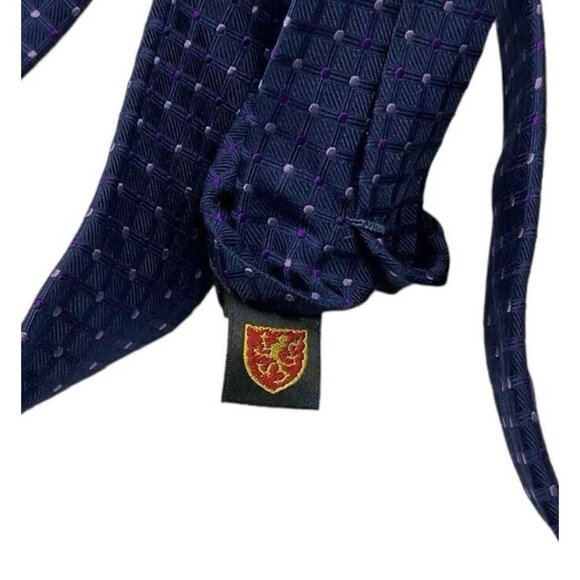 ENGLISH LAUNDRY Men's 100% Silk Necktie LUXURY Tie Blue Geometric W:3" EUC - Picture 5 of 6